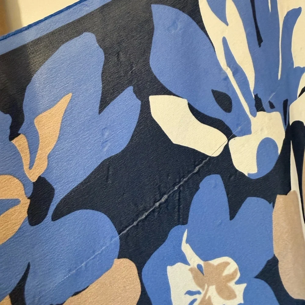 Jones New York Square Scarf Blue & Neutral